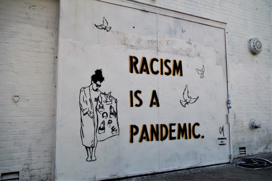 Art+District+mural+that+says+Racism+is+a+pandemic+created+by+Corie+Mattie+and+LA+Hope+Dealer