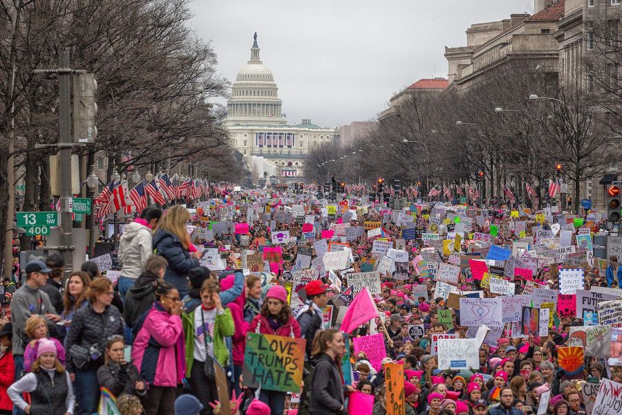 Hundreds+of+thousands+of+people+marched+for+women%E2%80%99s+basic+and+human+rights+in+the+annual+Women%E2%80%99s+March+in+Washington%2C+D.C.+on+Jan.+21%2C+2017.