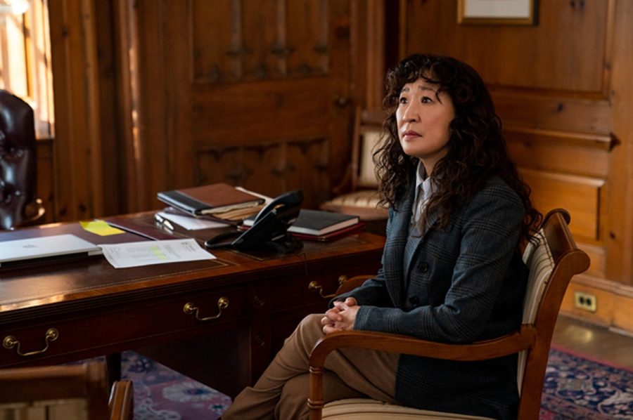 Sandra Oh, known for Grey's Anatomy and Killing Eve, stars in Netflix's The Chair as Ji-Yoon Kim, the brand new chair of fictional Pembroke University's English department. As she navigates being the first woman to hold the role, she must also deal with controversies within the department. 
