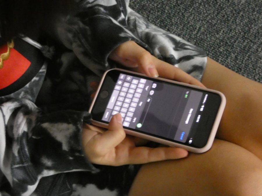 TEXTING FOR HELP. A student illustrates how to use 911 texting. The Kingsport Police Department recently introduced the ability to text 911 for Kingsport residents.