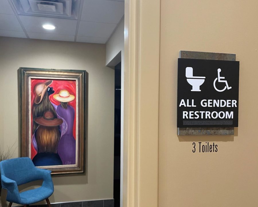  A gender-neutral restroom on campus, as photographed on Sept. 10, 2021. (Hustler Multimedia/Mary Awopileda)