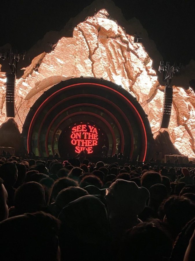 Fans wait for Travis Scott to take the stage at Astroworld. The festival quickly went south when attendees began compressing towards the stage.