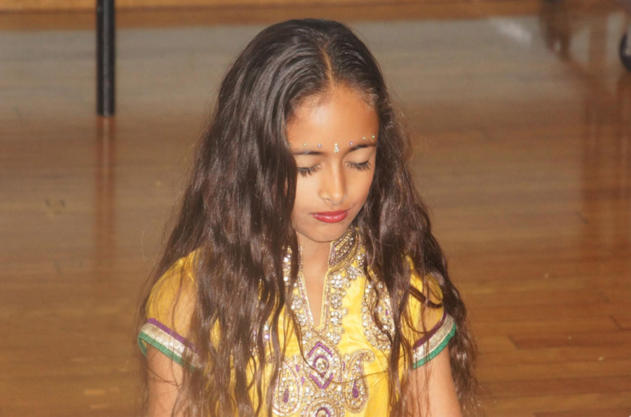 Uma Bajaj, age 10, gets ready to perform for her fifth grade elementary class in celebration of Diwali in 2015. Uma Bajaj said, “Diwali is always such a special moment that allows me to connect with my family. 