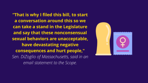 Image featuring a quote from Massachusetts Sen.  DiZoglio on steal thing bills.
