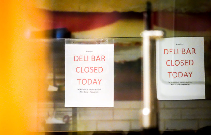 Some cafeteria options such as the deli bar have been limited or temporarily unavailable because of delivery problems.