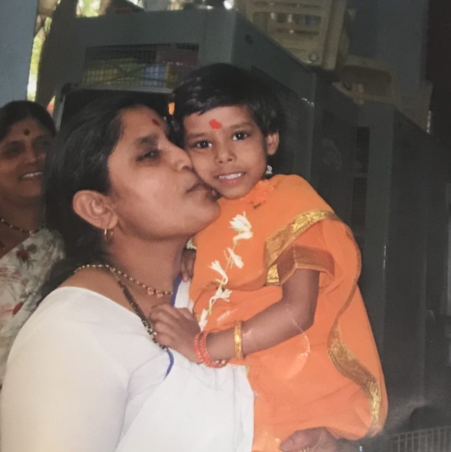 FIRST HOME. In 2009, Shaughnessy was adopted from India at the age of four. At her orphanage, Moushi women took care of her. This photo was taken on the day that Shaughnessy was adopted.