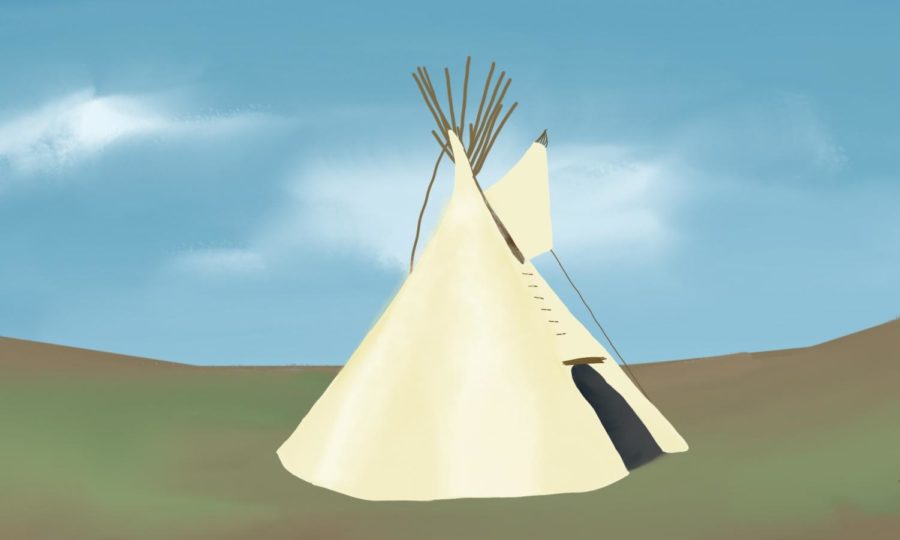This was a drawing to represent the Tipi that Larry Richie brought to Cannon Falls Middle School
