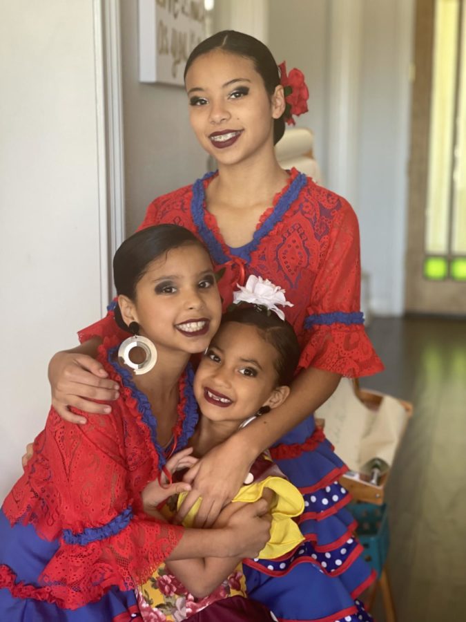 Jaime with her two younger sisters, who also attend Flamenco Del Sol.