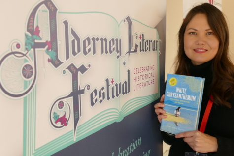 Mary Bracht (P’24) attends the Alderney Literary Festival, an annual gathering celebrating historical literature from March 29 to 31, 2019. Bracht’s debut novel, “White Chrysanthemum,” was published in 2018.