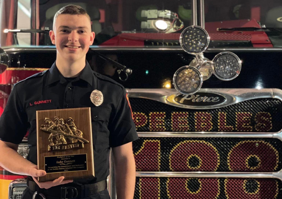 Volunteer firefighter and NASH senior Luke Gunnett recently completed his junior membership at the Peebles District Volunteer Fire Company.