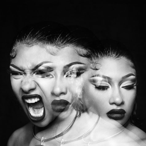 The “Traumazine” album cover features rapper Megan Thee Stallion expressing anger on the left and grief on the right — with these two emotions merging into her neutrality in the middle — alluding to how the album is rich with emotion and showcases three different sides of the rapper. 