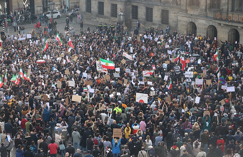 Caption: A demonstration in Amsterdam in support and solidarity with Iranian women.