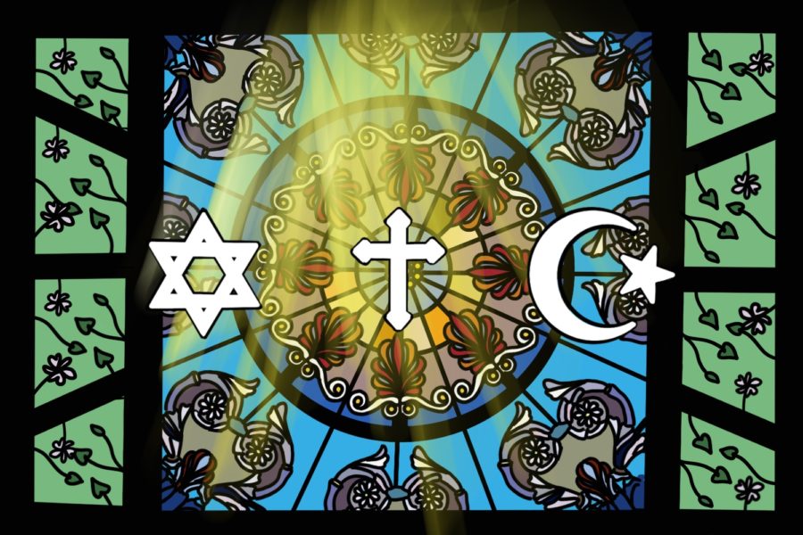 Sharing+many+similarities%2C+the+three+Abrahamic+religions+all+are+founded+on+the+same+beliefs.