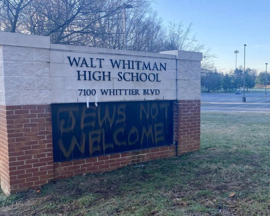 School administrators reported the incident to the police, who are now investigating the spray-painted vandalism and working to identify a suspect, according to a Montgomery County Police Department statement.