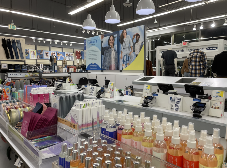 A crowd of small products are placed right before checkout to entice shoppers to make last-minute purchases.