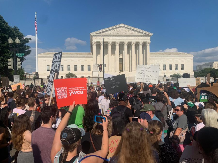PROTEST: Hundreds of protesters gathered in front of the Supreme Court in Washington, D.C., on June 24, the day when Roe v. Wade was overturned.