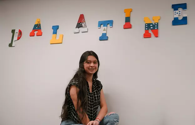 Chelsis Alarcón-Tercero created this piece of artwork to represent the diverse population that makes up the EL department.