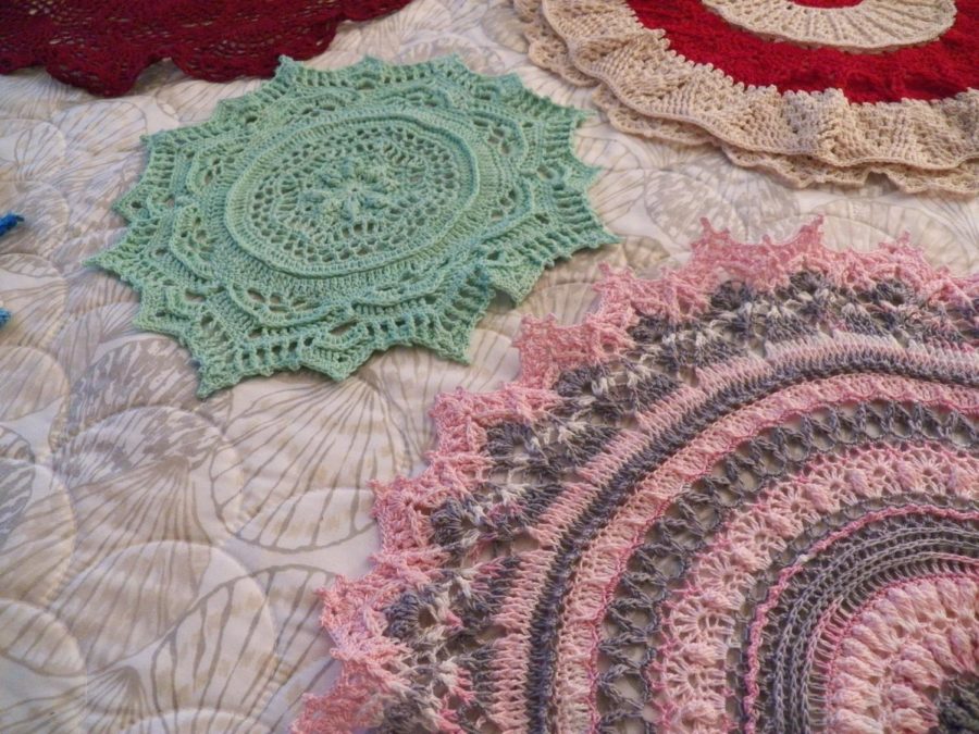 A few doilies made by Kathi Gemperline, who said she would encourage others to learn to make handmade items.