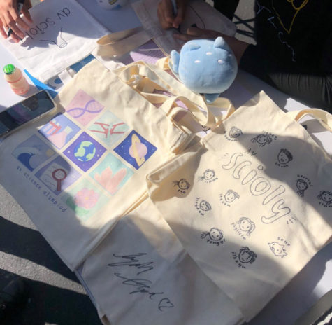Clara Yin designs tote bags and other merch for AVHS Science Olympiad.