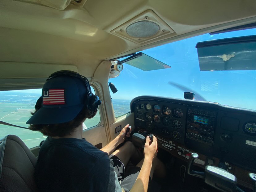 The pursuit of a pilots license is just one of the many interesting activities students participate in after school.
