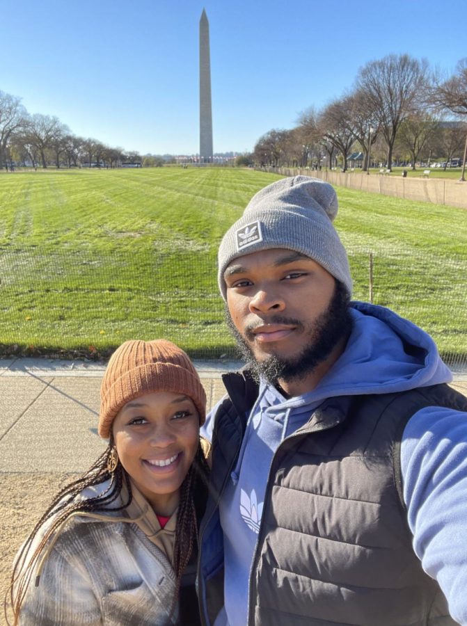 Brianna Shannon and her husband Devonte Jones at the Washington Monument in D.C. in November of 2022. This was around the same time they met in 2013.