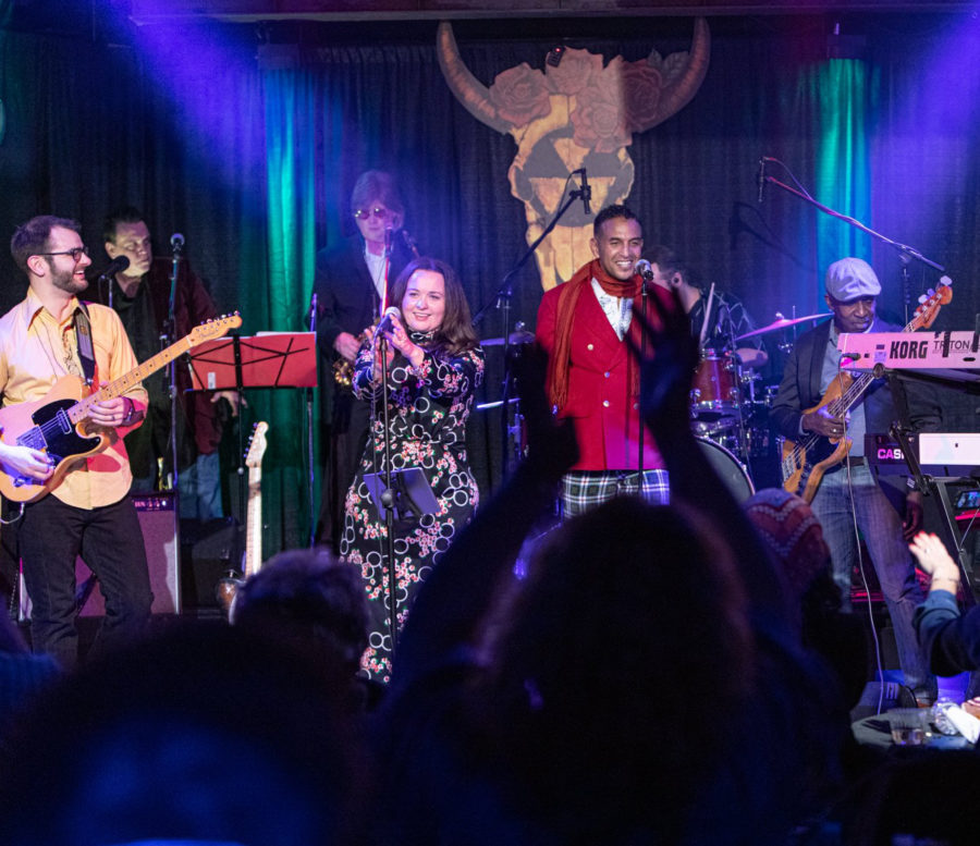 Performing arts teacher Eric Vincent plays a gig with his band. Vincent performs frequently, whether it be with a seven piece band at weddings, at private parties or doing freelance work.