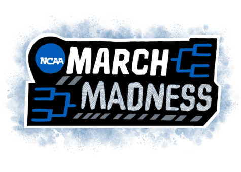 An illustration of the March Madness brackets. March Madness is the most prominent college basketball competition in the year, concluding the season in a single-elimination style playoff tournament.