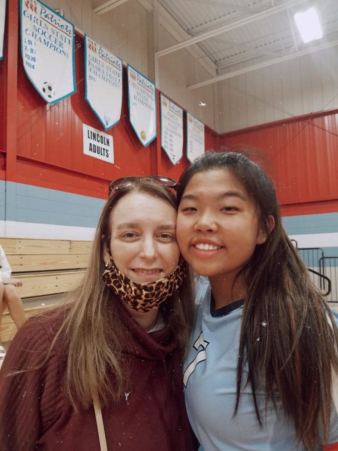 The last ever picture of Sandvall and her mom at a volleyball game late Sept. of 2020.