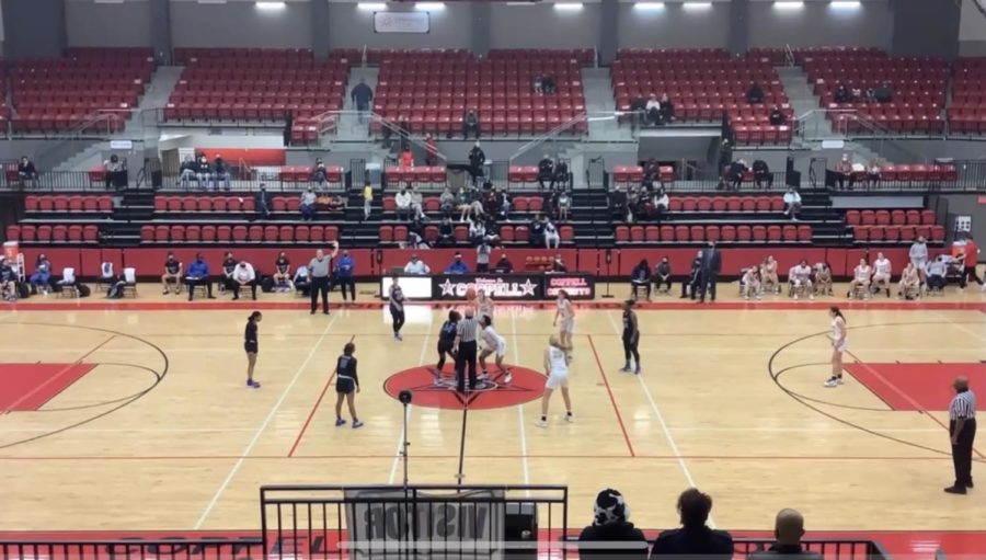 The Coppell girls basketball team plays at Coppell High School Arena. Staff writer Ava Johnson reports the systematic and cyclical issues behind the disparities in womens’ sports and journalism.