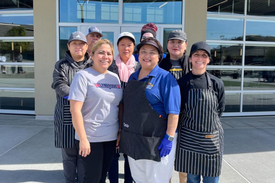 One can catch glimpses of Lynbrook's culinary staff through the steam of the kitchen. 