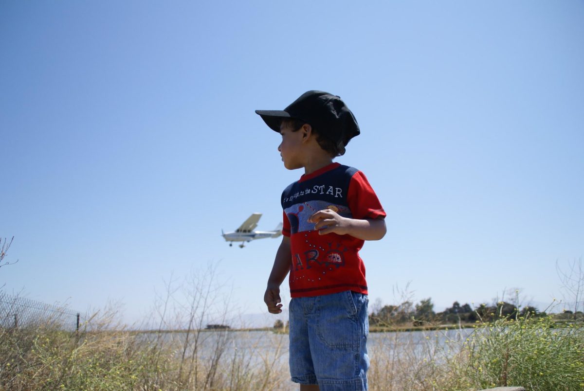 Ani Kumar observes planes on June 28, 2009 at Palo Alto Airport. Photo courtesy of Anu Murthy
