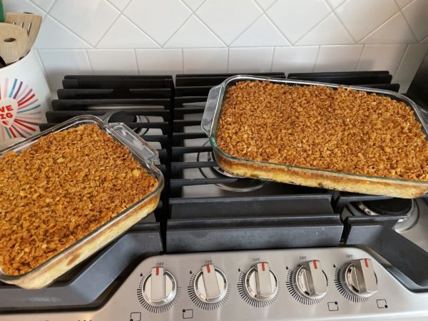 The Silk familys homemade Kugel is photographed. The recipe has gained so much attention in the community that the Silks have taught catering companies how to recreate this dish.