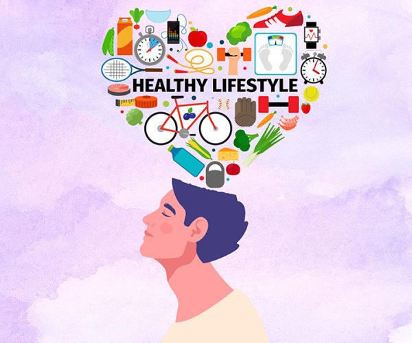 An illustration demonstrating how a healthy lifestyle is a key component of addiction recovery.
(Daniella Martinez / Contributor to Golden Gate Xpress)