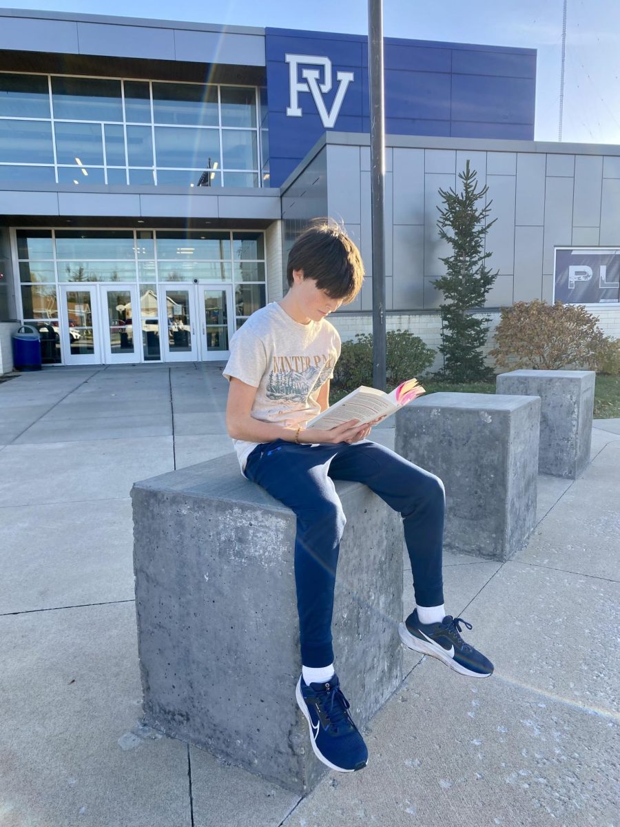 Freshman Jack Belby brushes up on his photography knowledge before attending PV Media Team’s weekly meeting where he can explore his passion for photography and filmography.