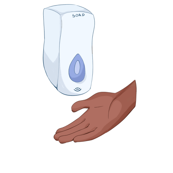 a soap dispenser not responding to darker skin colors