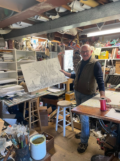 McMahon produces most of his artwork in a studio located within his home. (Photo Courtesy of Emma Stadolnik).