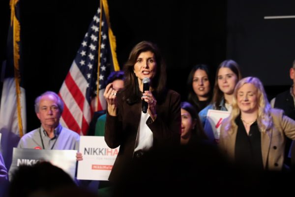 Former U.N. ambassador and former two-term South Carolina Gov. Nikki Haley speaks to supporters at a rally event in the South Side Music Hall on Thursday. Haley came to Dallas as part of her 2024 presidential campaign as a Republican candidate.