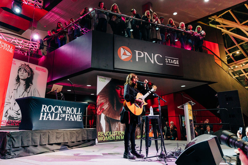 Lisa Loeb performed at the Rock and Roll Hall of Fame in Cleveland to celebrate the grand opening of the new Revolutionary Women in Music exhibit. Photos courtesy of The Rock and Roll Hall of Fame