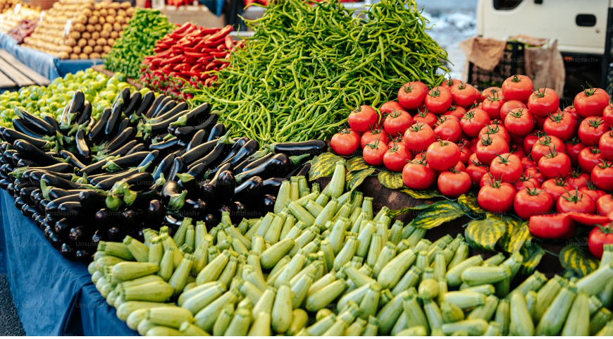 Displayed here is just some of the produce J Organic Farm provides for the Wednesday Market. The farm's fruits and vegetables are always fresh and ready for consumption.