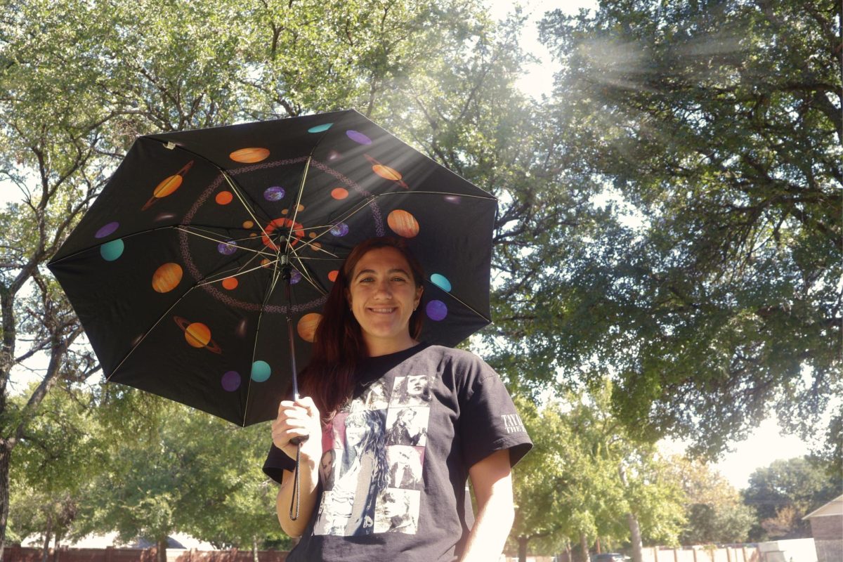 Coppell High School physics teacher Kayla Limer’s journey started as a meteorologist. Prior to teaching, Limer lived a complex life chasing storms, being on television, living in a van and being an accountant. Photo illustration by Neha Nathwani