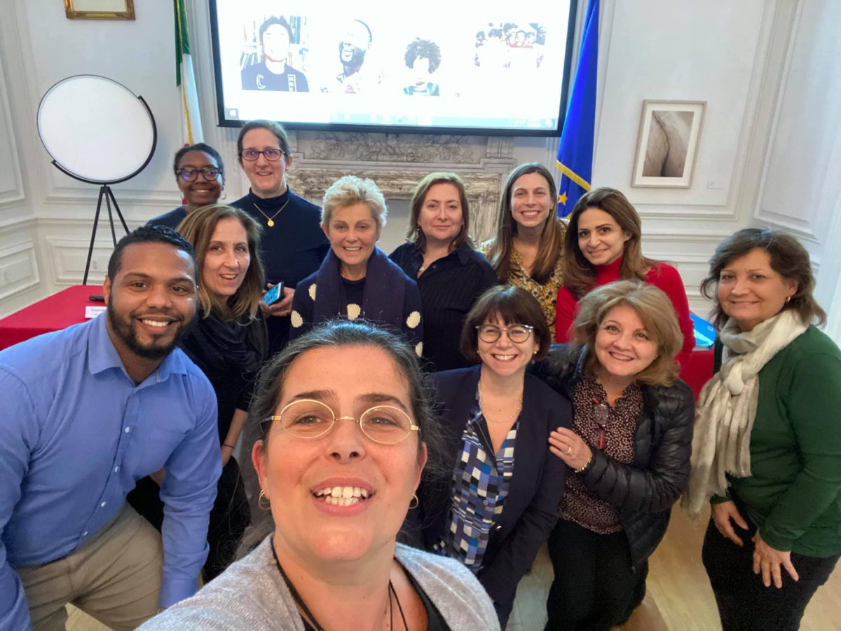 Borsa with the AP Italian Consultants team she leads during the June 2023 AP reading. The annual reading has taken place in Cincinnati, Ohio in the past but will move to Cleveland, Ohio for the 2025 reading.