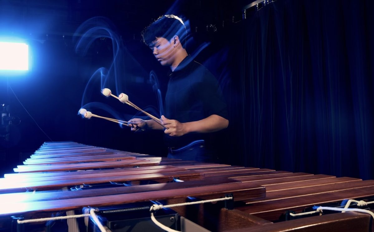 Senior Kenneth Han competes at the 11th Annual Great Plains Marimba Competition in the summer. Though he didn’t win, Han said he was proud of the performance he was able to achieve since his improvement from the previous year. 