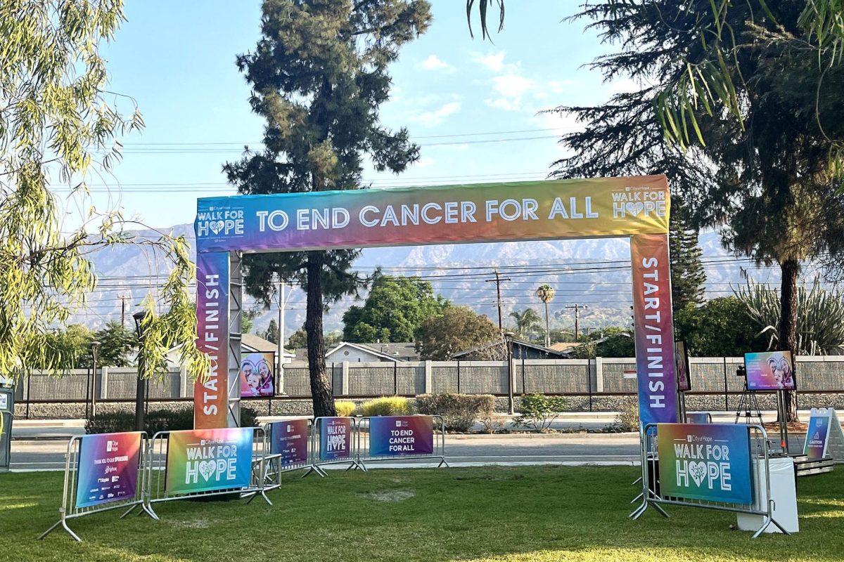 The starting line for City of Hope's Walk for Hope is framed with a rainbow sign. Breast Cancer Awareness Month officially concluded Thursday, Oct. 31. There are many ways to spread breast cancer awareness.