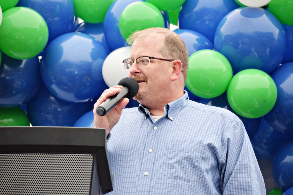 Dan Bovey announces his candidacy for West Chicago mayor during a rally held on Saturday, Nov. 23, at the Beron Design Group in downtown West Chicago.