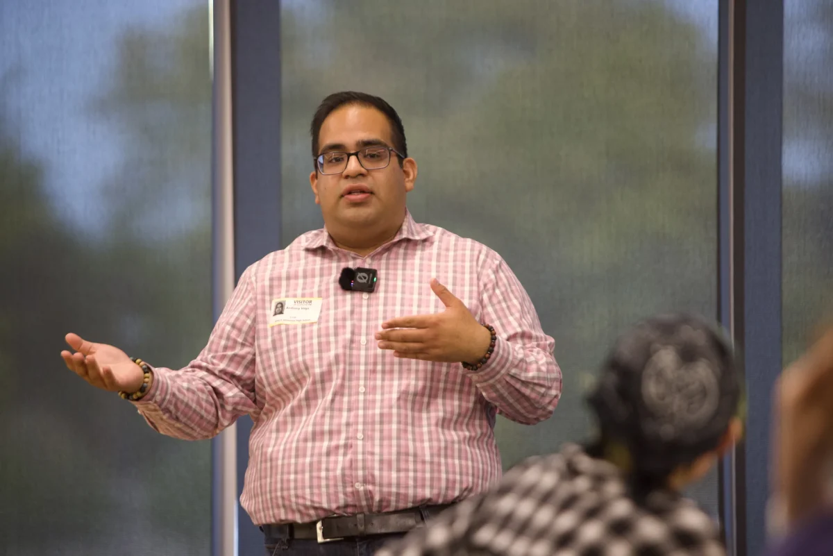 Anthony Vega speaks with the LGBTQ+ club about his experience and journey. Students and even adults were able to learn more about people’s journey coming out.