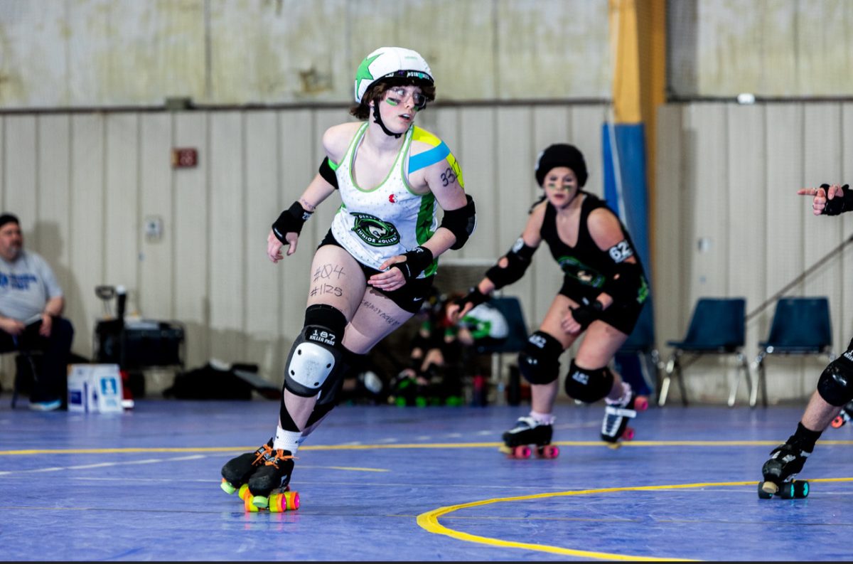 Freshman Casey Maloney competes as a jammer in roller derby. Photo courtesy of Casey Maloney.