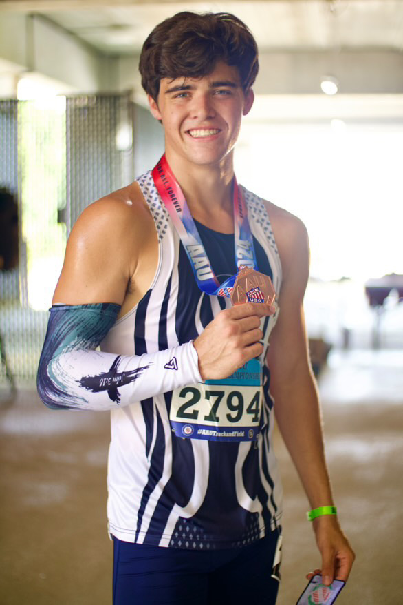 Ranked 39th in the state of Texas, senior John Corder was declared an All- American athlete after placing in the top 8 at the AAU National Championship track meet in July 2023.