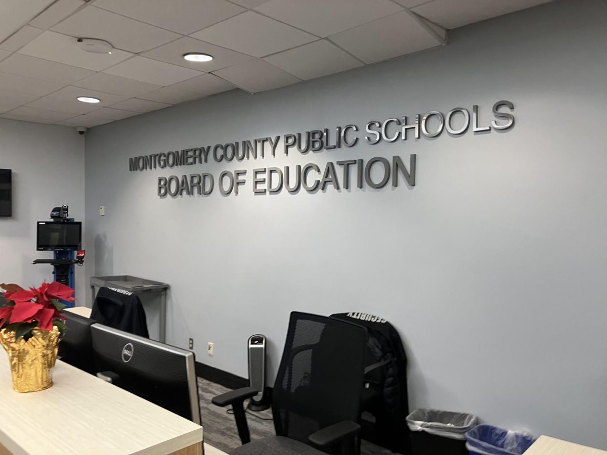 The front desk of the Montgomery County Public Schools (MCPS) Board of Education headquarters in Rockville, MD sits empty. Legal representatives for the Board will soon argue before the Supreme Court in a case about MCPS' curriculum.