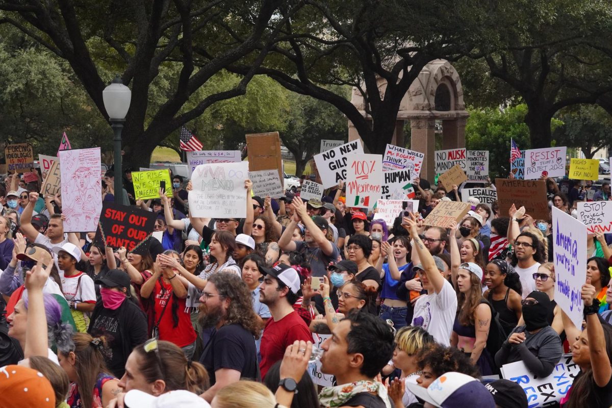 Protesters gathered on the Texas State Capitol grounds on Wednesday to protest against the Trump administration and Project 2025.
Photo by Arwen Pelletier