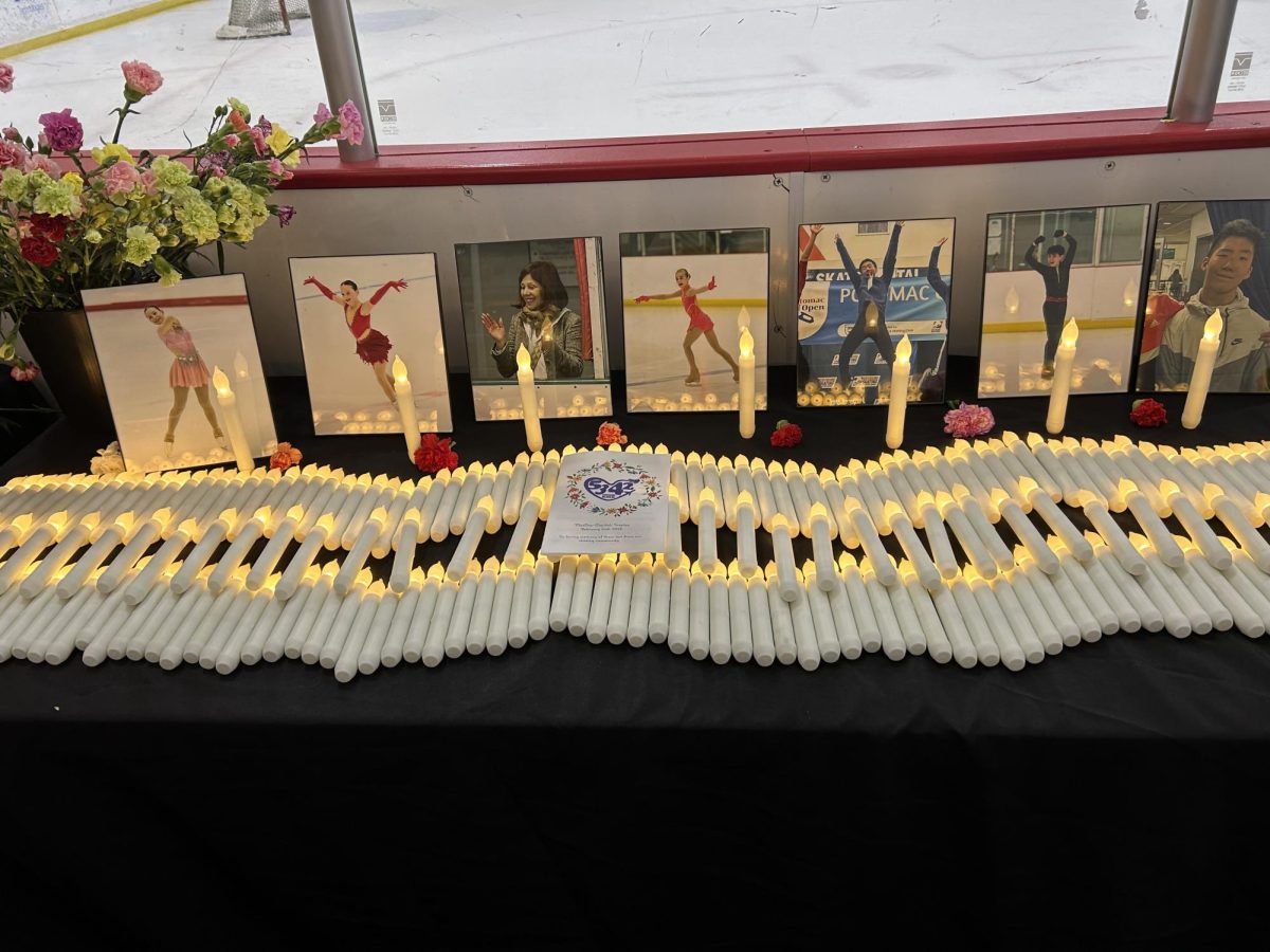 Organizers used handheld artificial candles for the vigil. In addition, they set up portraits of the late skaters, including skaters Franco Aparicio, Brielle Breyer, Cory Haynos, Eddie Zhou and their coach, former Soviet skater and international skating champion Inna Volyanskaya.